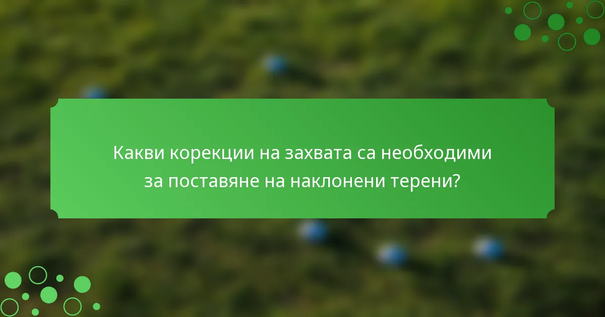 Какви корекции на захвата са необходими за поставяне на наклонени терени?
